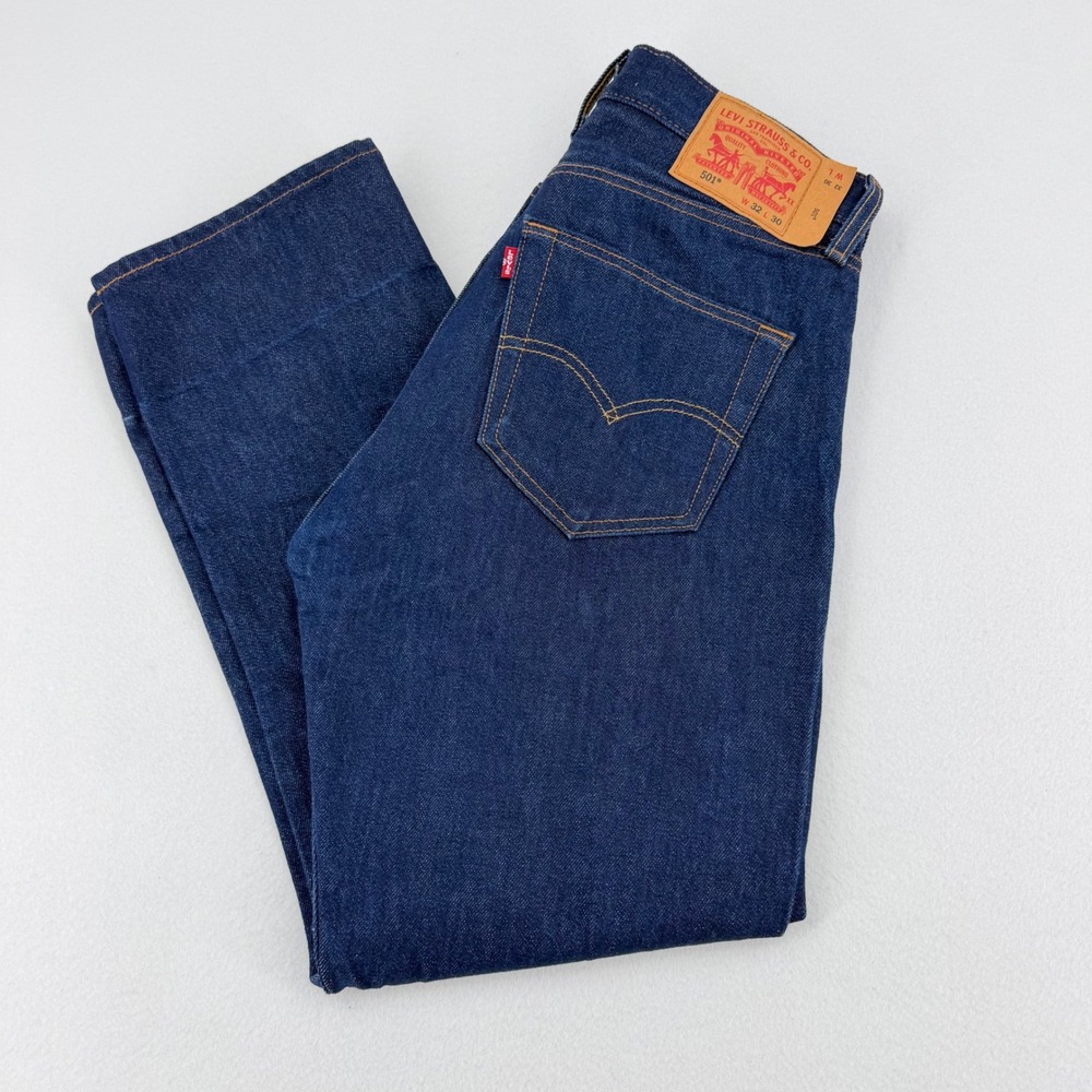 Levi's 501 Original Fit Jeans Men 32x30 Dark Indigo Straight Leg NWOT